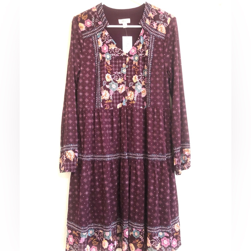 Style & Co. Women’s Dress in Purple with Floral Accents